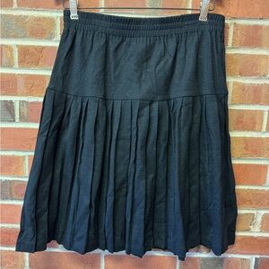 Carole Little Black Pleated Skater Skirt